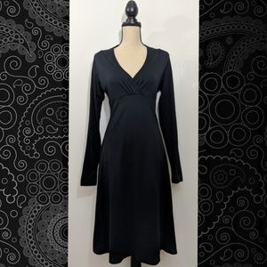 Patagonia Black Eva Luna Midi Long Sleeve Dress L